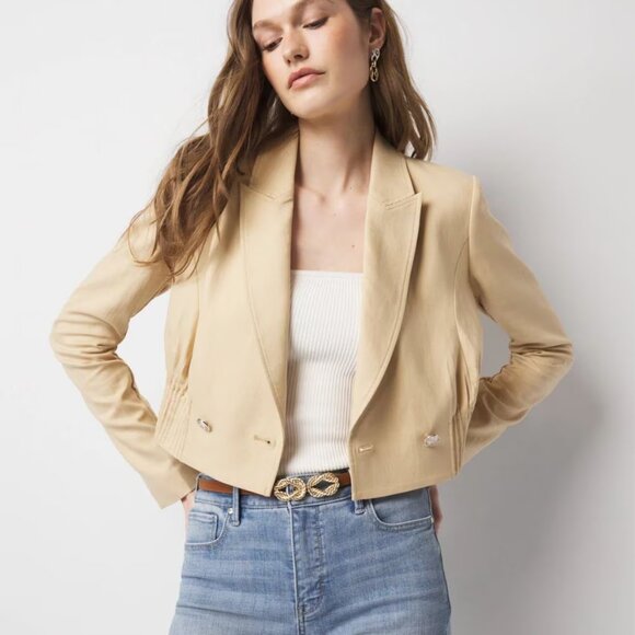 nwt WHITE HOUSE BLACK MARKET cropped double breasted jacket blazer NEW STYLE! - Picture 3 of 3